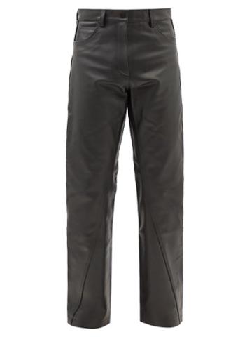 Bianca Saunders - Bar Straight-leg Leather Trousers - Mens - Black