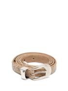 Matchesfashion.com Our Legacy - Crocodile-effect Leather Belt - Mens - Light Brown