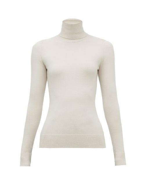Matchesfashion.com Joostricot - Peachskin Roll-neck Cotton-blend Sweater - Womens - Ivory