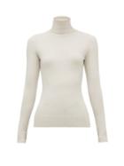 Matchesfashion.com Joostricot - Peachskin Roll-neck Cotton-blend Sweater - Womens - Ivory
