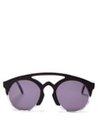 Matchesfashion.com Marques'almeida - Half Frame Acetate Aviator Sunglasses - Womens - Black