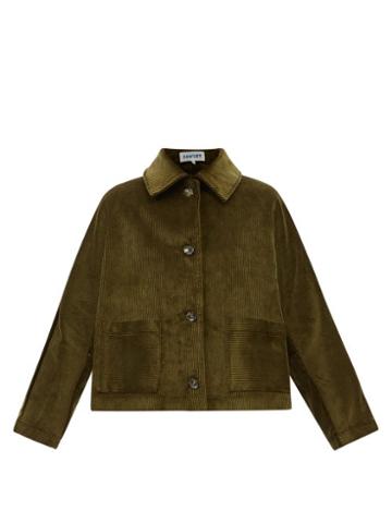 Cawley Studio - Avis Patch-pocket Cotton-corduroy Jacket - Womens - Khaki