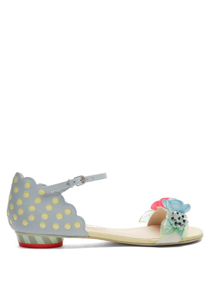 Sophia Webster Lilico Sequin-embellished Leather Flat Sandals