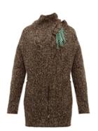 Matchesfashion.com Toga - Detachable Brooch Ribbed Wool Blend Sweater - Womens - Brown