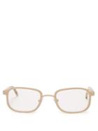 Matchesfashion.com Blyszak - Iii Square Frame Metal Glasses - Mens - Beige