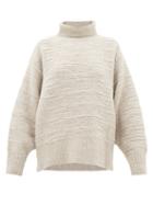 Matchesfashion.com The Row - Pheliana Roll-neck Merino-wool Blend Sweater - Womens - Light Grey