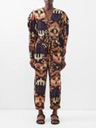 Ulla Johnson - Nayeli Belted Cotton-jacquard Jumpsuit - Womens - Black Multi