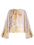 Giambattista Valli Cape-back Floral-print Silk-georgette Blouse