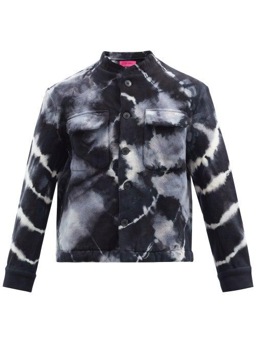 Matchesfashion.com The Elder Statesman - Teton Tie-dye Cotton-fleece Jacket - Mens - Black White