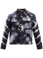 Matchesfashion.com The Elder Statesman - Teton Tie-dye Cotton-fleece Jacket - Mens - Black White