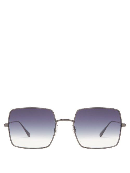 Matchesfashion.com Garrett Leight - Crescent Oversized Square Sunglasses - Womens - Blue