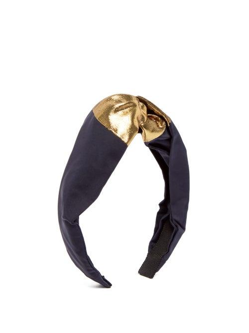 Matchesfashion.com Benot Missolin - Blake Knotted Headband - Womens - Navy