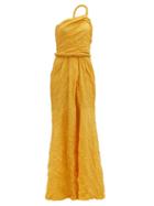 Matchesfashion.com Johanna Ortiz - Le Carolina One-shoulder Silk-blend Taffeta Dress - Womens - Yellow