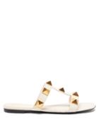 Matchesfashion.com Valentino Garavani - Roman Stud Leather Sandals - Womens - Ivory