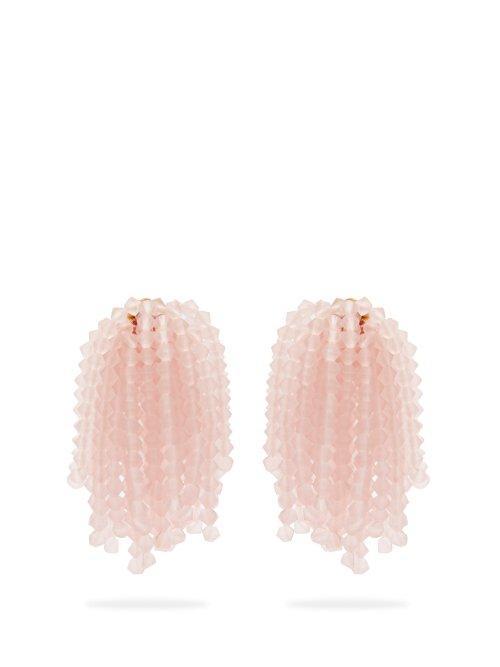 Matchesfashion.com Vanda Jacintho - Shower Bead Embellished Clip On Earrings - Womens - Pink