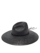 Matchesfashion.com Saint Laurent - Leather-trim Straw Hat - Mens - Black