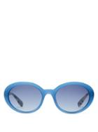 Matchesfashion.com Miu Miu - Oval Shaped Acetate Sunglasses - Womens - Blue