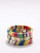 Roxanne Assoulin - Fruit Stripe Enamel Bracelet Set - Womens - Multi
