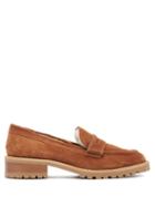 Jimmy Choo - Deanna 30 Crystal-embellished Suede Loafers - Womens - Tan