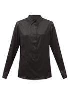 Albus Lumen - Ferias Silk-satin Shirt - Womens - Black