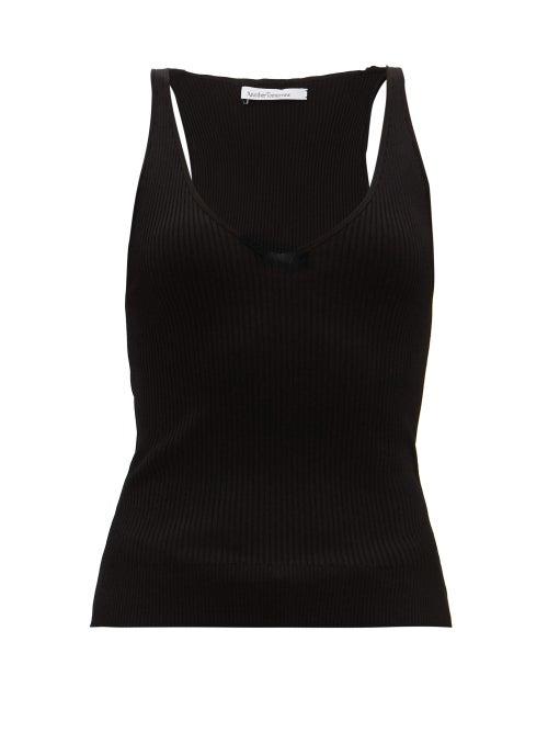 Matchesfashion.com Another Tomorrow - Scoop-neck Ribbed-knit Tank Top - Womens - Black