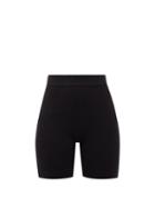 Joostricot - High-rise Ribbed Cotton-blend Bike Shorts - Womens - Black