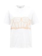 Alexander Mcqueen - Corset-print Cotton-jersey T-shirt - Womens - White