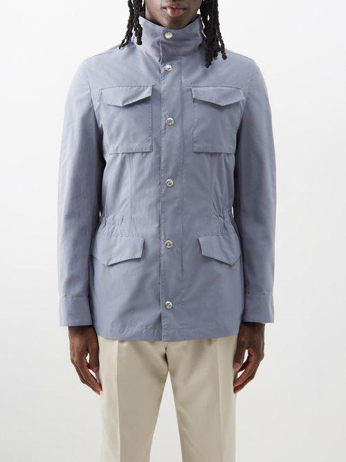 Brunello Cucinelli - Technical-shell Field Jacket - Mens - Light Blue