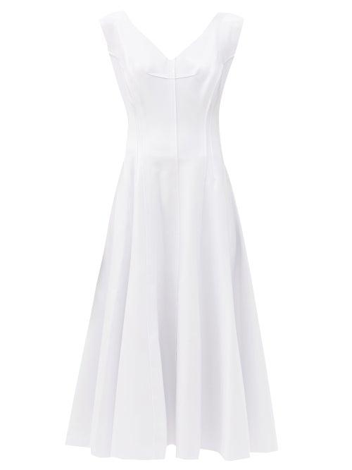 Matchesfashion.com Norma Kamali - Grace Raw-seam Panelled Dress - Womens - White