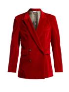 Matchesfashion.com Aries - Double Breasted Velvet Blazer - Womens - Red