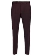 Matchesfashion.com Officine Gnrale - Paul Wool Flannel Trousers - Mens - Burgundy