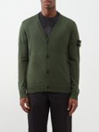 Stone Island - Logo-patch Wool Cardigan - Mens - Dark Green