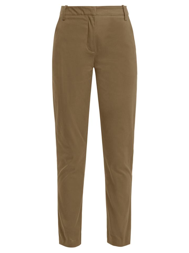 Palmer/harding High-rise Slim-leg Stretch-cotton Trousers