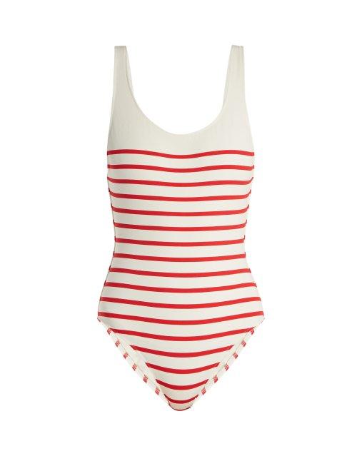 Matchesfashion.com Solid & Striped - The Anne Marie Scoop Back Swimsuit - Womens - Red Stripe