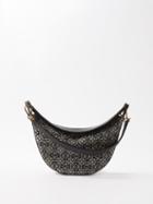 Loewe - Luna Small Anagram-jacquard & Leather Shoulder Bag - Womens - Navy Multi