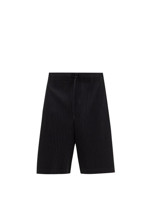 Matchesfashion.com Homme Pliss Issey Miyake - Drawstring Technical-pleated Shorts - Mens - Black
