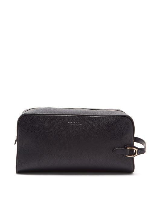 Ralph Lauren Purple Label - Logo-debossed Leather Wash Bag - Mens - Navy