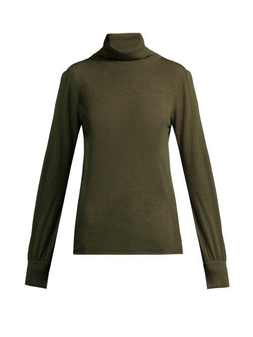 Matchesfashion.com Goat - Garbo Roll Neck Sweater - Womens - Dark Green