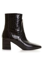Givenchy Crocodile-effect Leather Ankle Boots
