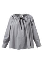 Mm6 Maison Margiela - Drawstring Poplin Blouse - Womens - Grey
