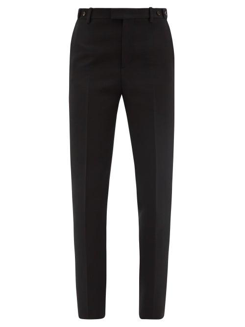 Ladies Rtw Bottega Veneta - High-rise Grain-de-poudre Straight-leg Trousers - Womens - Black