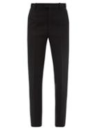 Ladies Rtw Bottega Veneta - High-rise Grain-de-poudre Straight-leg Trousers - Womens - Black