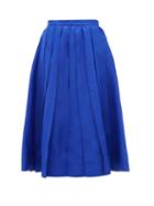 Matchesfashion.com Rochas - Pleated Silk-gazar Skirt - Womens - Blue
