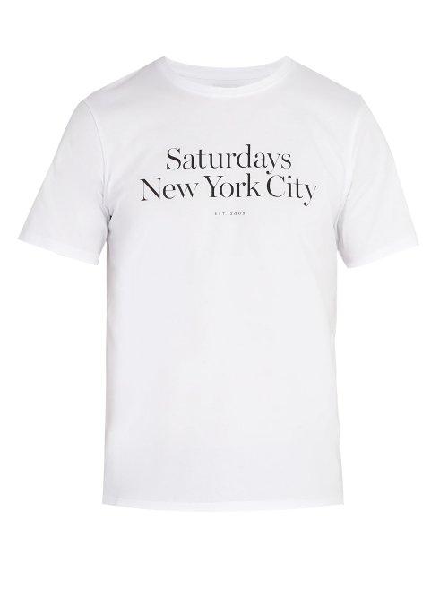 Matchesfashion.com Saturdays Nyc - Miller Printed Cotton Jersey T Shirt - Mens - White