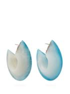 Matchesfashion.com Vanda Jacintho - Two Tone Resin Hoop Earrings - Womens - Blue