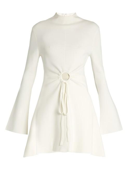 Rosie Assoulin Crater Flared-sleeve Wool Top