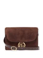 Matchesfashion.com Gucci - Gg-ring Small Suede Shoulder Bag - Womens - Brown