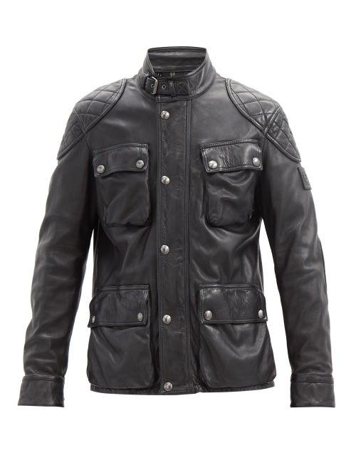 Matchesfashion.com Belstaff - Fieldbrook 2.0 Leather Field Jacket - Mens - Black