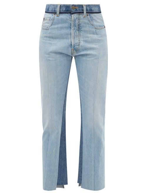 Maison Margiela - Deconstructed Straight-leg Jeans - Womens - Light Denim