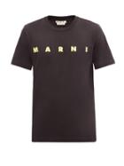 Matchesfashion.com Marni - Logo-print Cotton-jersey T-shirt - Mens - Black